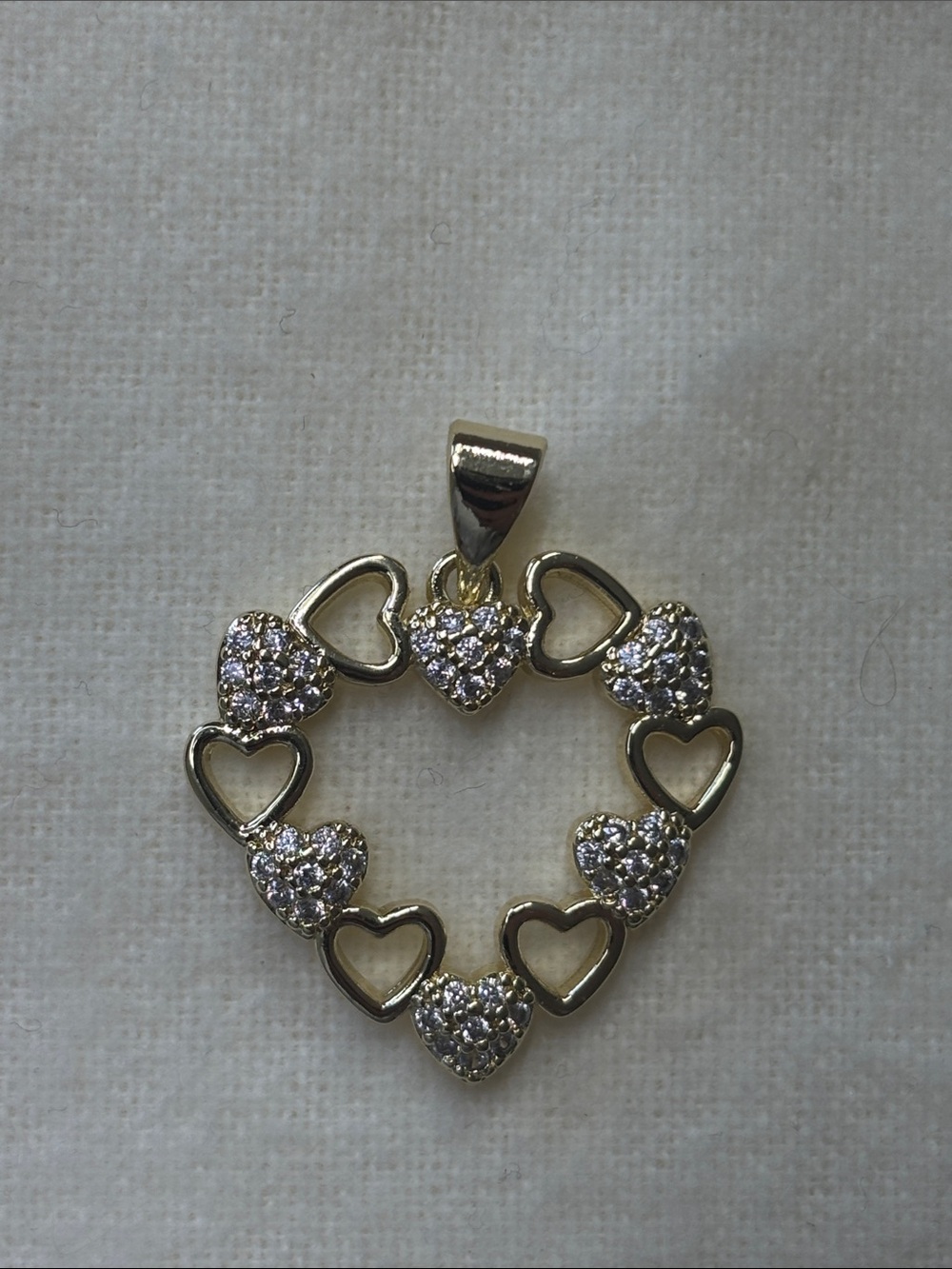 AAA CZ Heart Pendant 18k Yellow Gold Filled